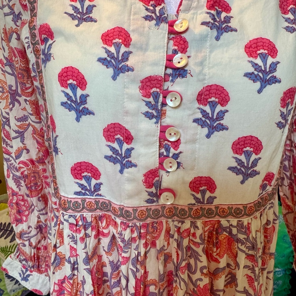 Jaipur Morni Block Print Dress-M - Picture 2 of 8